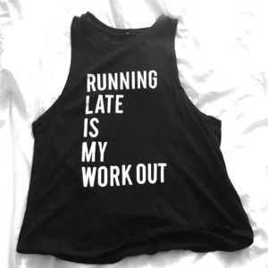 A black and white muscle shirt